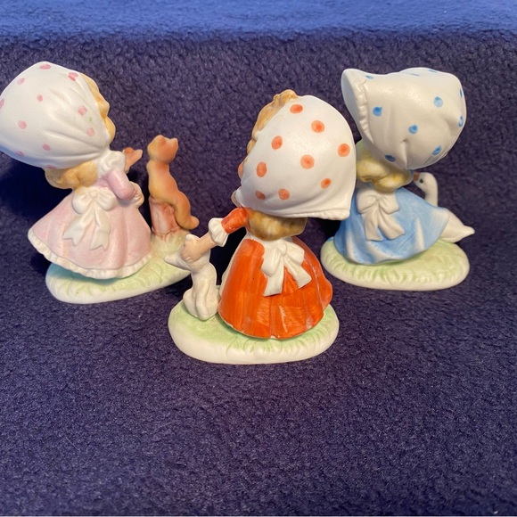 Vintage Homco Polka Dot Girls with animals set of 3 - Picture 2 of 7